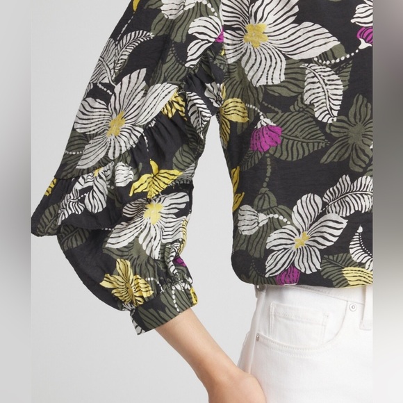 NWT Chico’s Botanical Zebra Multi Color Ruffle Sleeve Blouse 2.5 - Picture 5 of 12